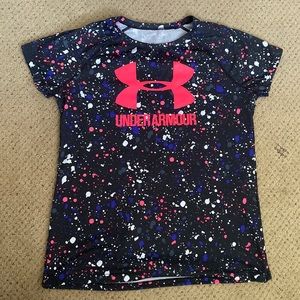 UNDER ARMOUR Splatter Girls Short Sleeve Shirt (2)